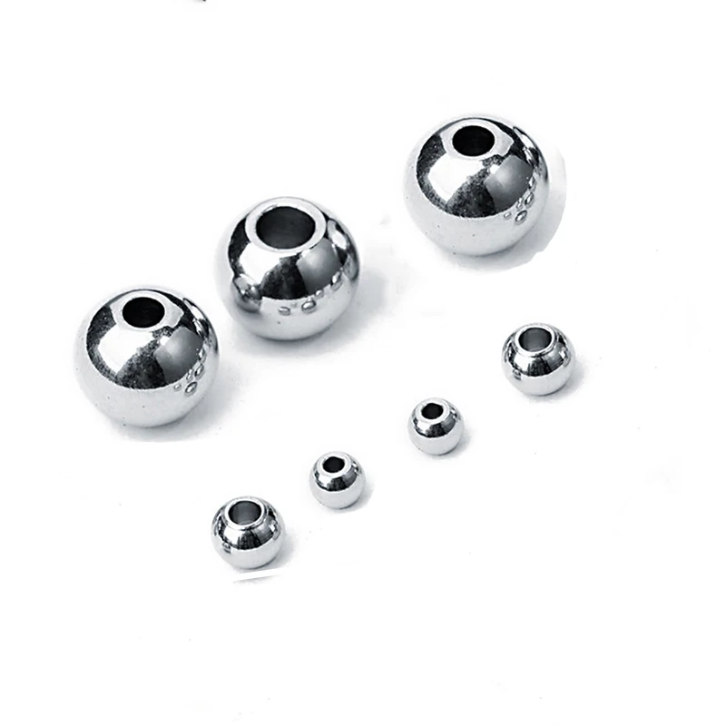 Золотые бусины разделители из нержавеющей стали 3/4/5/6/8 мм металлические круглые