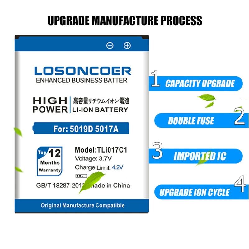 LOSONCOER 2900mAh TLi017C1 для Alcatel OneTouch PIXI 3 4 5 &quot5019D аккумулятор 5017D 5017A 5017X 5017 5027B | Мобильные