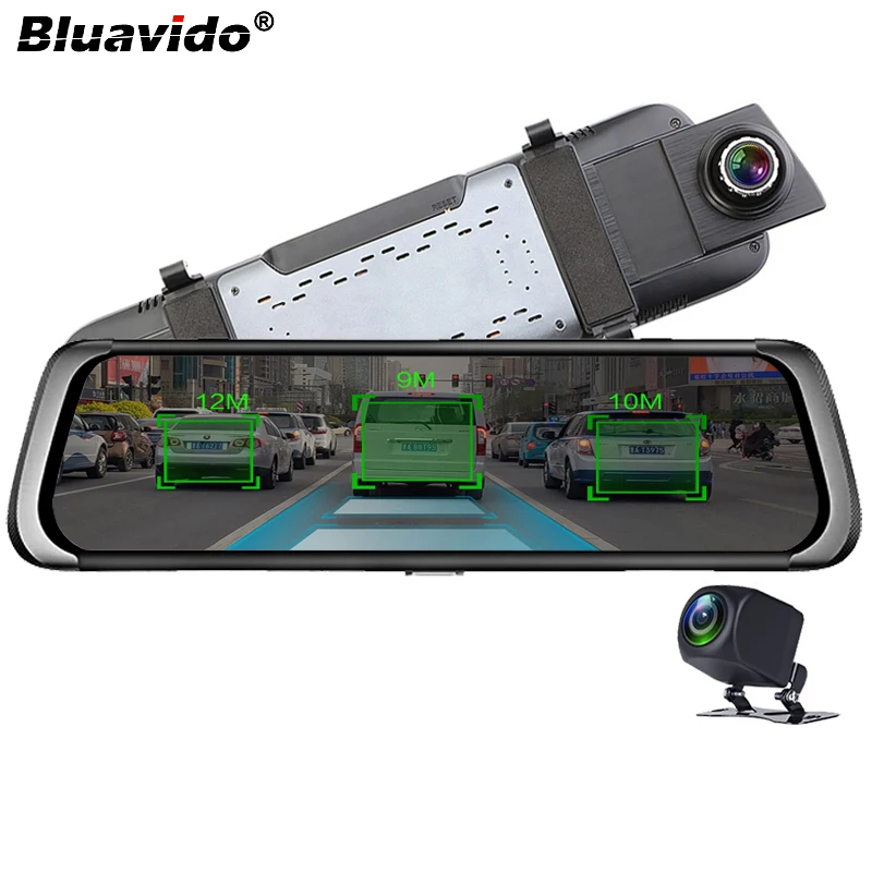 Автомобильное Зеркало видеорегистратор Bluavido 10 дюймов IPS 4G Wi Fi Android GPS навигация ADAS