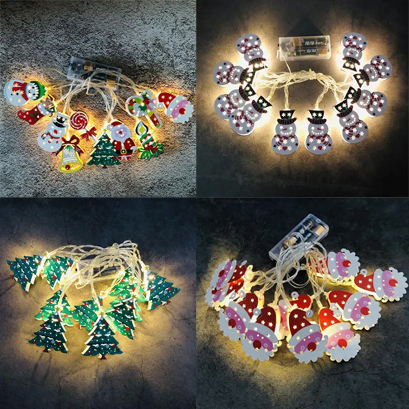 

1.5M Christmas LED String Light 10 LED Xmas Tree Snowman Santa Claus String Light Battery Festival Decor Tree Party Outdoor Kids