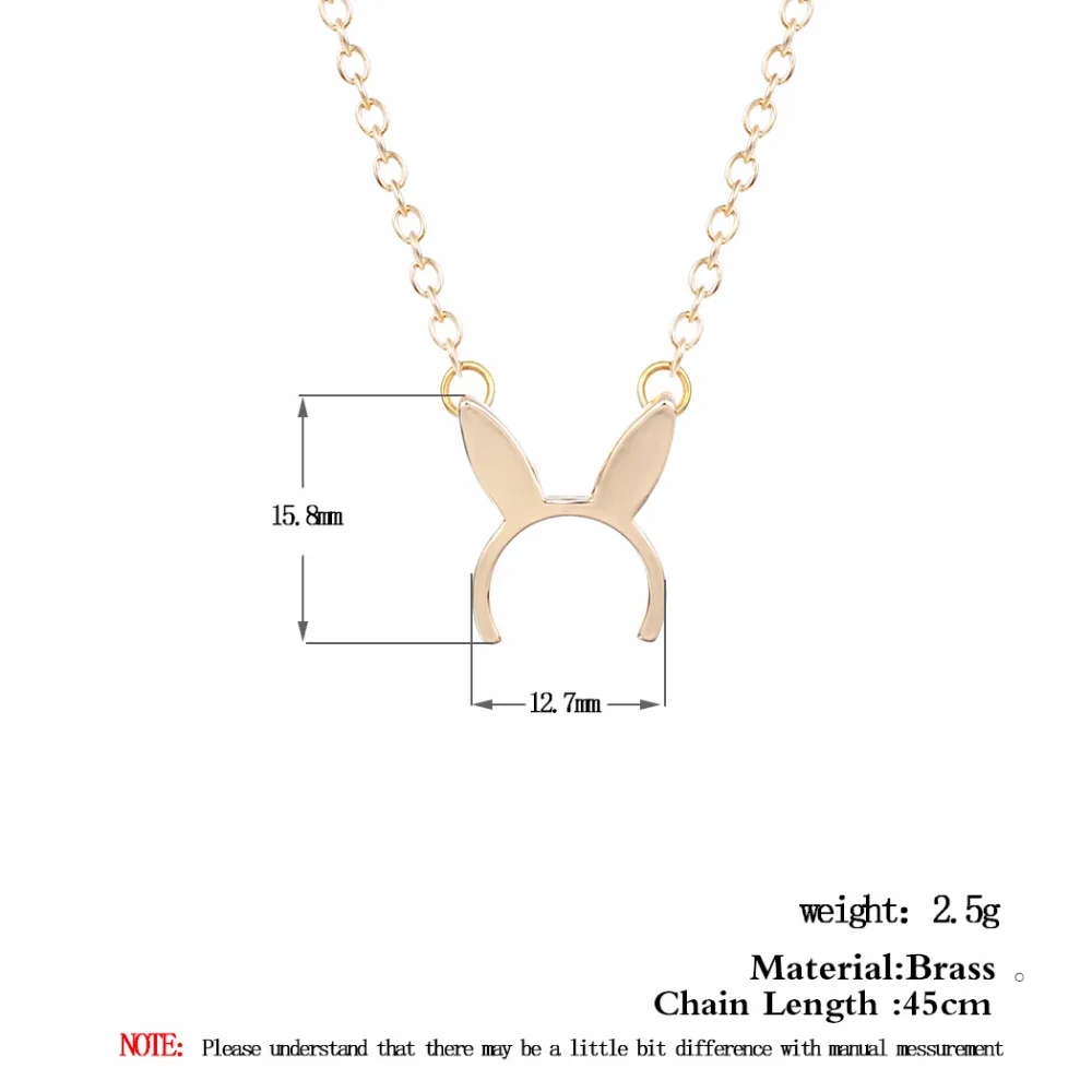 Ожерелье Chandler из цинкового сплава с милыми кроличьими ушками и кулоном для женщин ожерелье животными