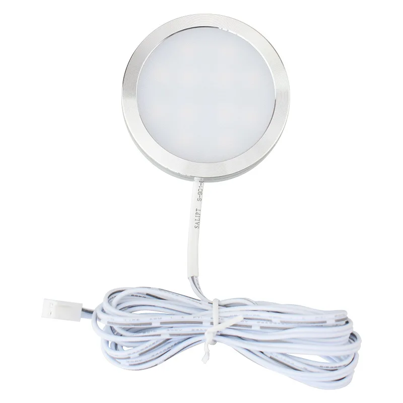 

Dimming Control LED Under Cabinet Lamp 2.5W DC12V Puck Round 21LEDs Wardrobe Lighting Cabinet Lamp Cupboard Lights