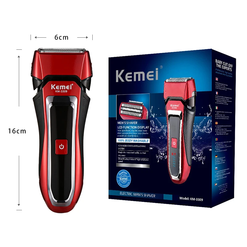 

Kemei Three-blade Reciprocating Whole Body Washing Cordless Electric Hair Trimmer Low Noise Men's Professional Electric Shaver42