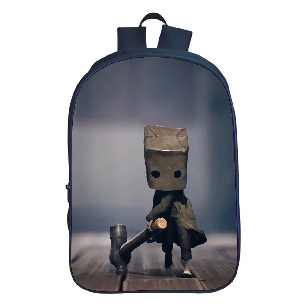 16,5 дюймовый популярный школьный рюкзак с принтом игра маленький кошмарный, школьный рюкзак, Подростковый модный рюкзак с мультяшным принто...