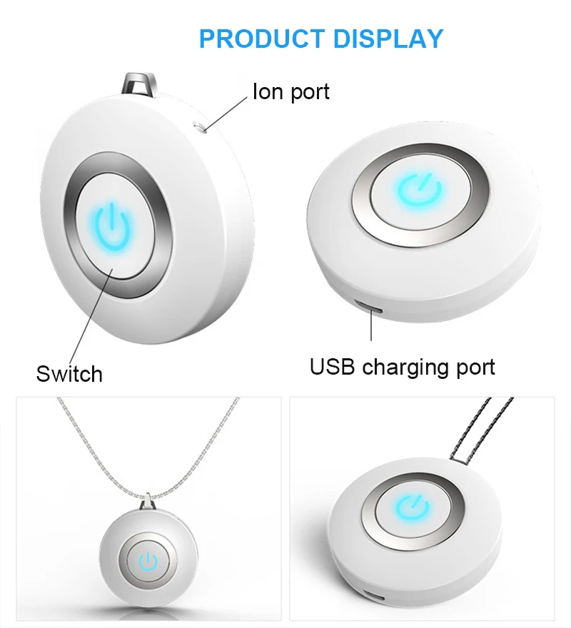 Носимое ожерелье для очистителя воздуха мини портативный USB-очиститель