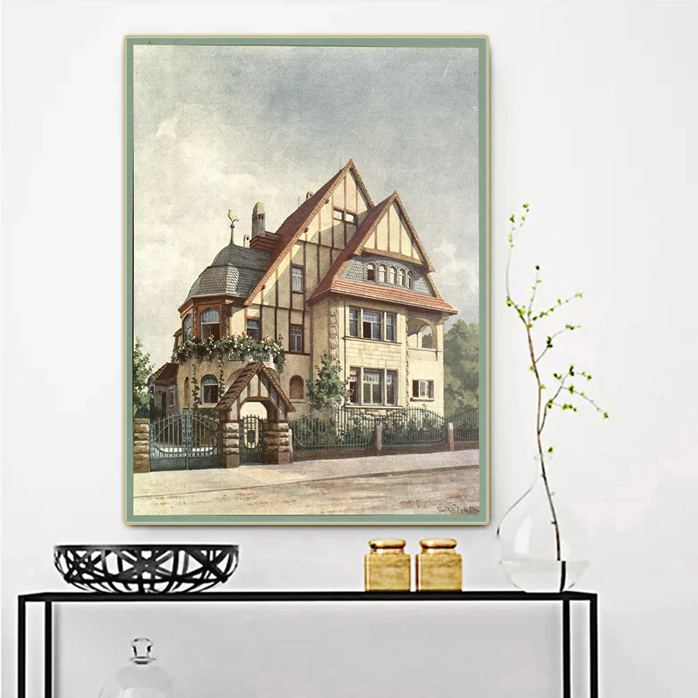 

Citon Caspar David Friedrich《The House》Canvas Oil Painting landscape Artwork Poster Painting Wall Decor Home Decoration