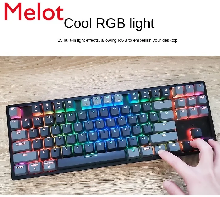 bluetooth wireless keyboard office tablet computer mac mechanical keyboard 87 key red axis wired dual mode external notebook free global shipping