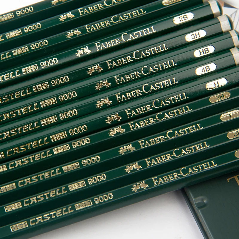 Набор для рисования Faber Castell 9000 жестяные профессиональные фотокарандаши 12 шт. 8B 7B