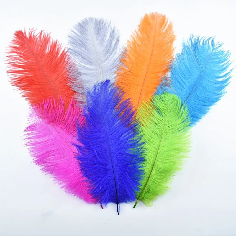

10pcs/lot Natural Ostrich Feather Decor 20-25cm/8-10" White Ostrich Feathers for Crafts plumas carnaval Feathers Decoration DIY