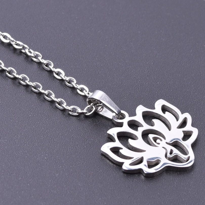Ожерелье с подвеской Lotus Yoga ювелирное изделие из нержавеющей стали ожерелья OM для