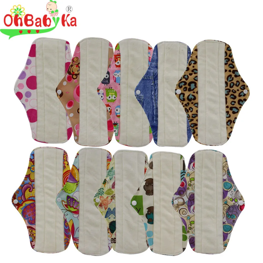 

Washable Menstrual Pad Reusable Sanitary Menstrual Bamboo Cotton Cloth Feminine Hygiene Panty Liner Towel Pads