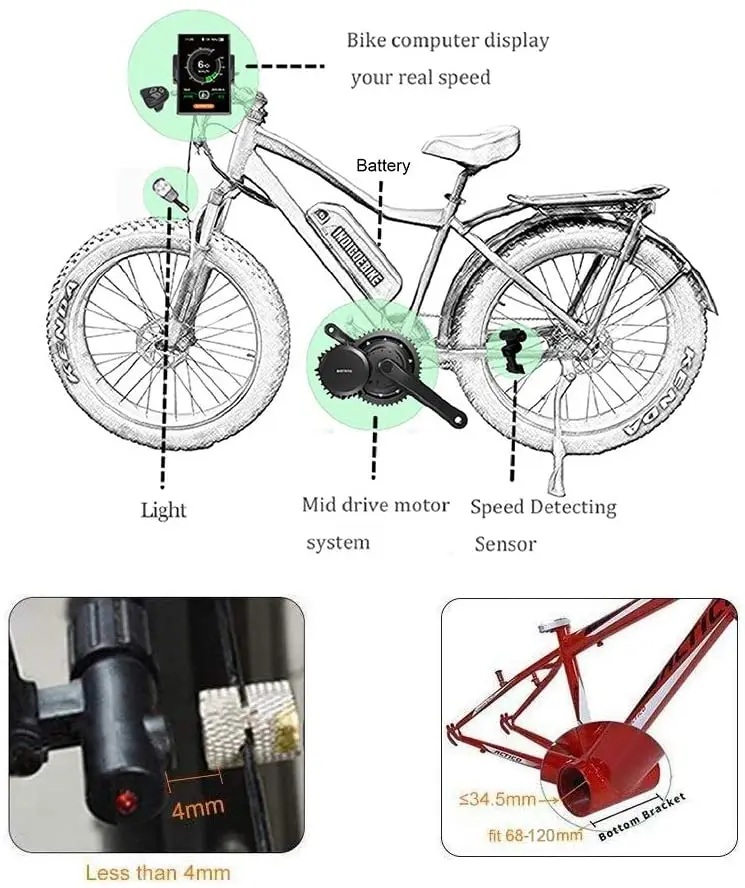 Электровелосипед Bafang BBSHD BBS03 48 В 1000 Вт комплекты для преобразования двигателей г.