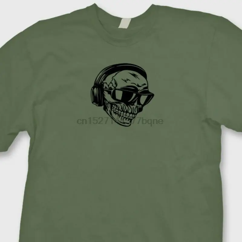Наушники с черепом Забавный дом музыка футболка клуб DJ в стиле хип-хоп | Мужская