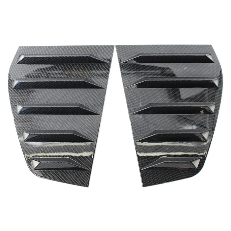 

1 Pair Carbon Look Window Louver Rear Side Vent Cover & 8 Pcs Door Window Pillar Posts Cover Trim