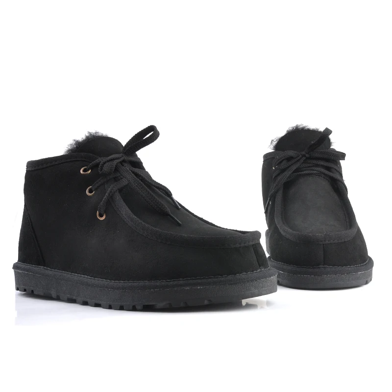 Модные Бекхэм зимние сапоги для мужчин Оксфорды со шнуровкой Зимние ботинки на