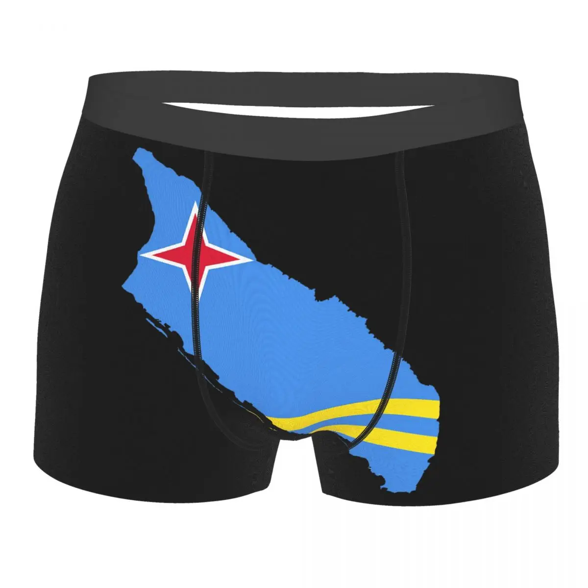 Flag Map Of Aruba Men's Boxer Briefs R301 Joke elastic pants for men