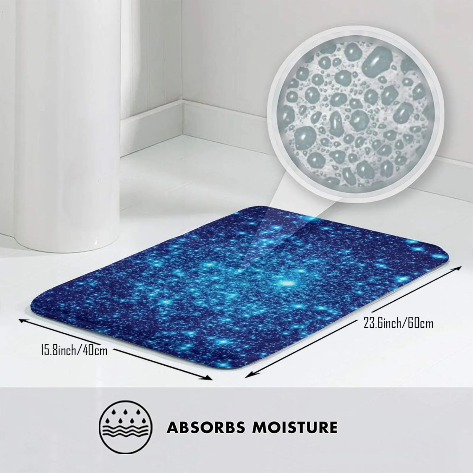 Яркий голубой ковер с блестящими звездами для галактики 2286 Космос Звезды звезды