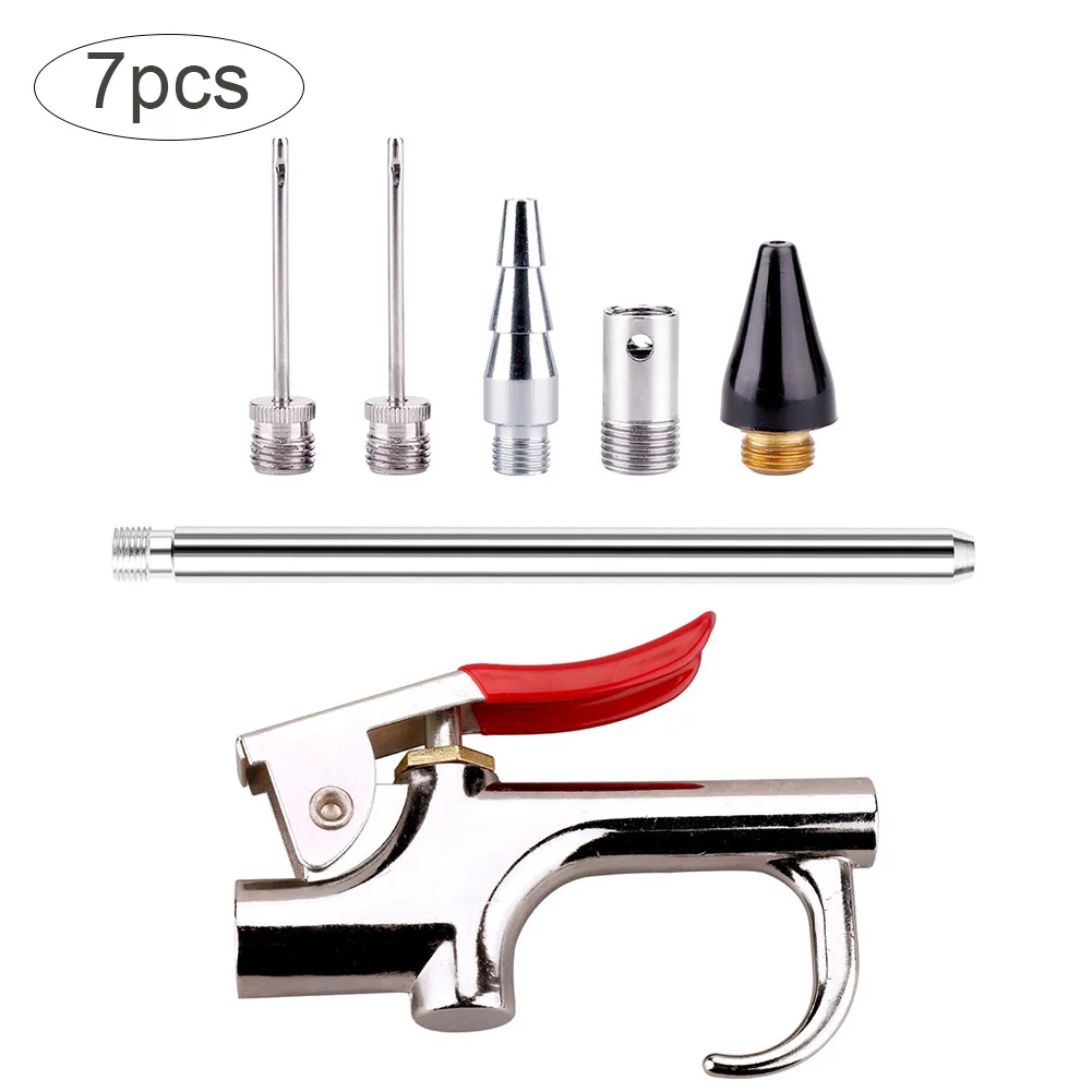 

7pcs/set Air Compressor Blow Gun Metal Tool Npt Air Inlet Kit Spray Blower Inflatable Needle Cleaning Accessories Tool Kit