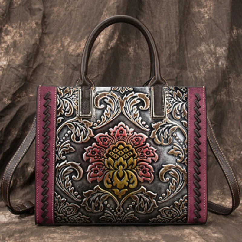 Женская сумка-мессенджер из натуральной воловьей кожи с ручками | Багаж и сумки