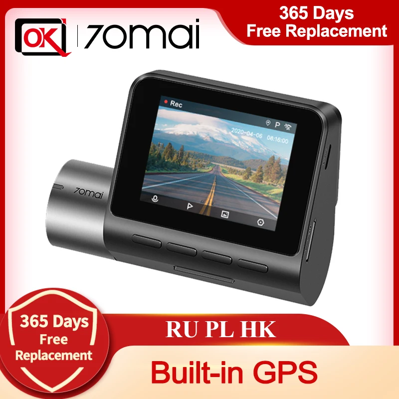Промо код RUCN400 2021New обновления 70mai Pro Plus + Dash Cam A500S Встроенный GPS PLUS карты DVR 1944P