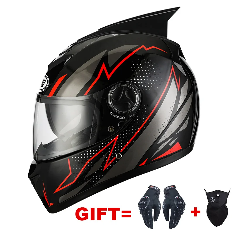 

Бесплатная доставка, 2 подарка, мотоциклетный шлем на все лицо, двойной объектив, Casco, мотоциклетный двойной козырек, в горошек, одобрен для в...