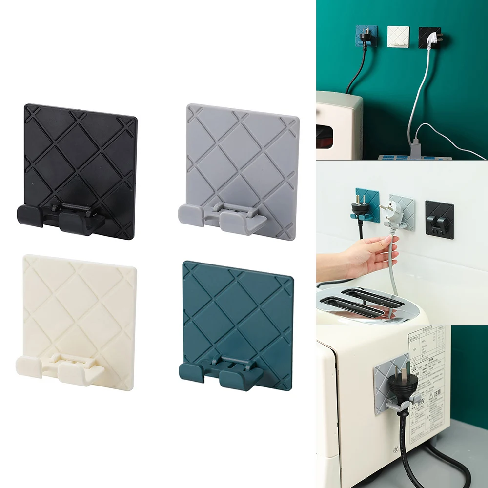 

Wall-mounted hook storage rack storage rack self-adhesive folding socket kitchen electrical wire plug power cord rack Hot