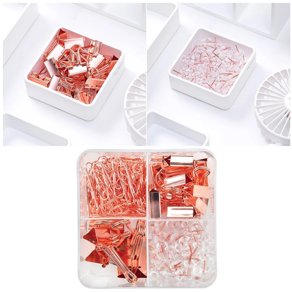 

Paper Clip Push Pin and Ticket Folder Set All In One Combo Office Supplies for Office School Home Daily Use