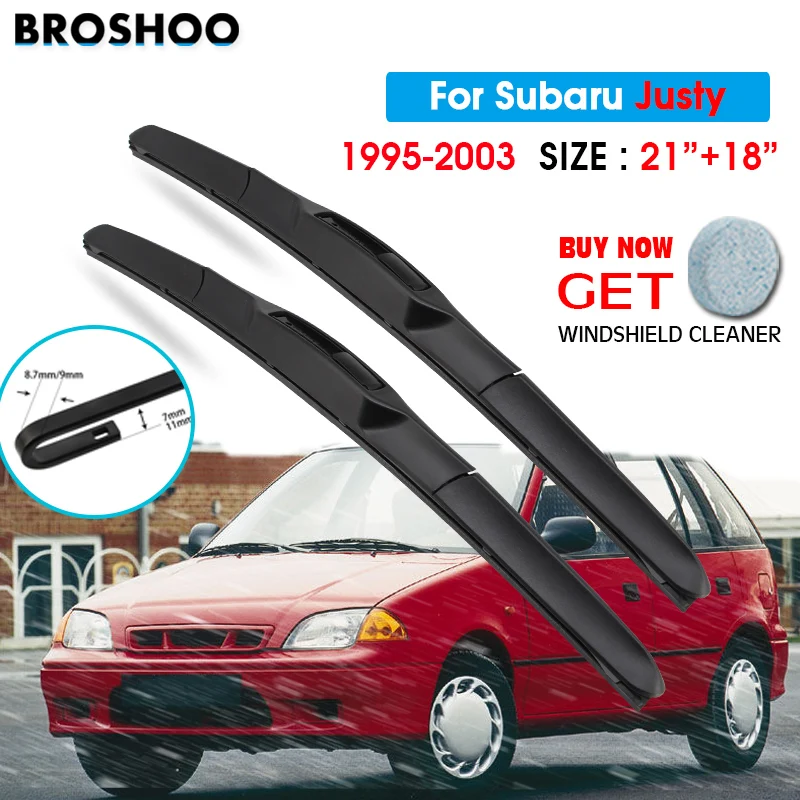 

Car Wiper Blade For Subaru Justy 21"+18" 1995-2003 Auto Windscreen Windshield Wipers Blades Window Wash Fit U Hook Arms
