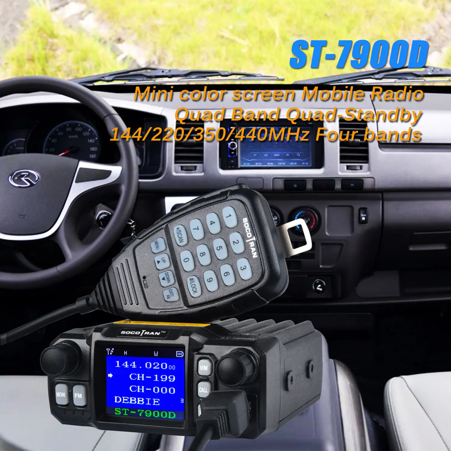 ST-7900D Car Mobile Walkie Talkie  Amateur Ham Radio Vehicle Transceiver 136/220/350/440MHZ 4 Bands UHF VHF Mobile car radios