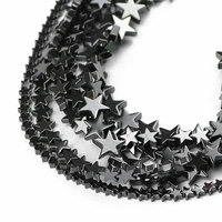 upgfnk natural stone flat stars black hematite loose spacer beads for jewelry making diy bracelet necklace findings 4 6 8 10mm