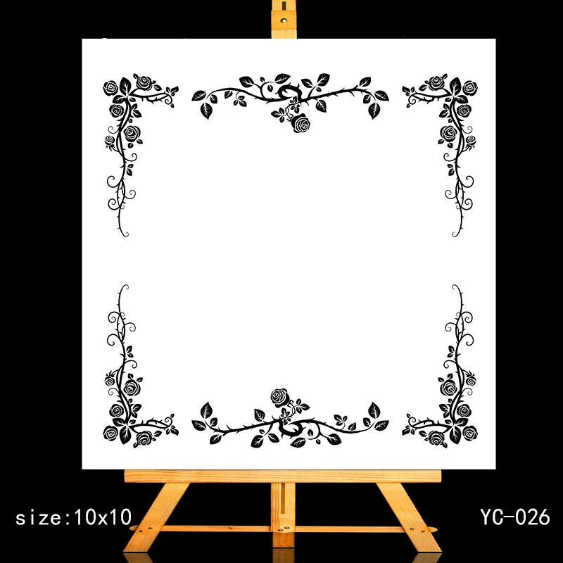 

ZhuoAng Flower frame Clear Stamps/Card Making Holiday decorations For scrapbooking Transparent stamps 10*10cm