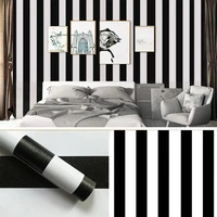 modern black white stripes self adhesive wallpaper for living room bedroom furniture cabinets diy sticker 10m45cm contact paper