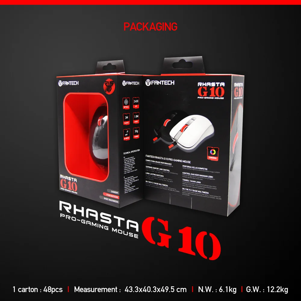 Fantech G10 800 2400 dpi профессиональная Проводная игровая мышь USB оптическая