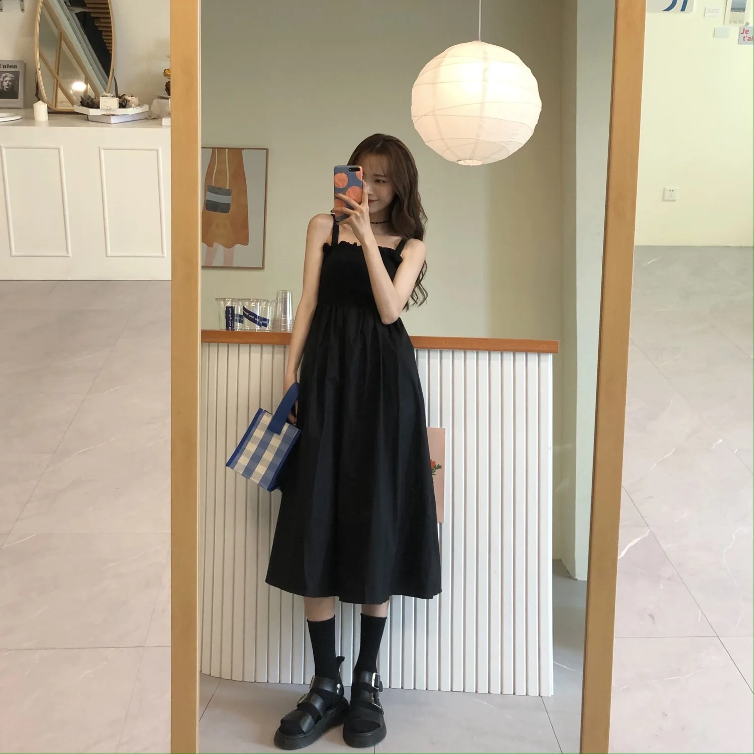 

Dresses Women Black Folds Elegant Streetwear Mujer Fashionable New Spaghetti Strap Simple Party Vestidos Feminine Solid Summer