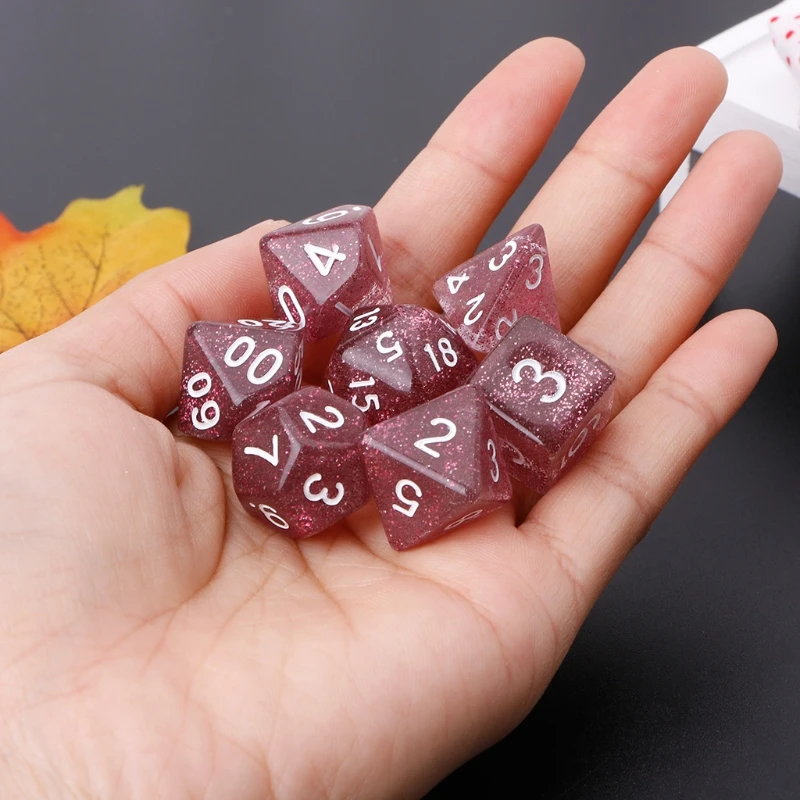 7 шт. мерцающие полигедрические кости для Dragon Pathfinder D20 D12 2xD10 D8 D6 D4 | Спорт и