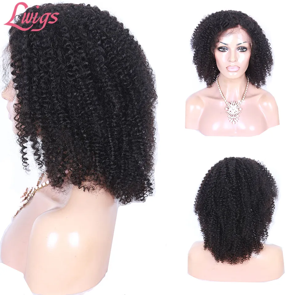 Kinky Curly 13X6 Lace Front Human Hair Wig Afrio Kinky Curly 360 Lace Frontal Wig Glueless Lace Front Wig For Women High Density