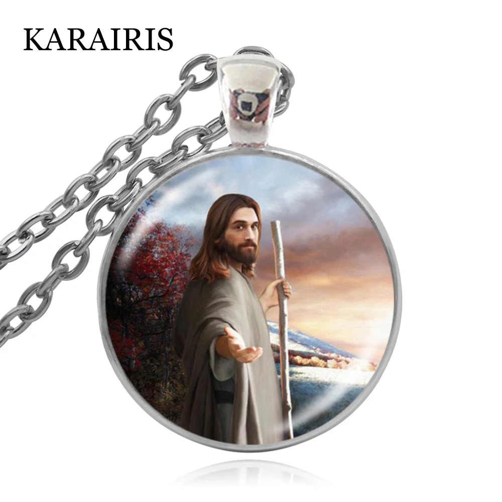 KARAIRIS модные ювелирные изделия Художественная печать стеклянный купол Бог кулон