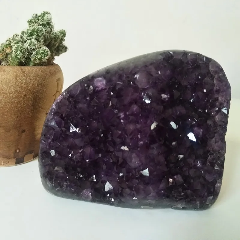 Высокое качество аметистовый геодезический камень кварцовый кластер домашний