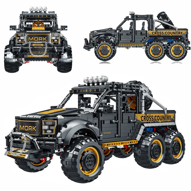 

1:8 High-Tech 6X6 F150 RAPTOR Off-road Car Model Building Blocks SUV Adventure Vehicles Bricks Toys for Children Xmas Gifts
