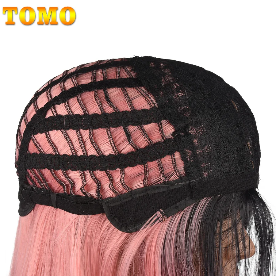 TOMO 70 см длинные прямые Ombre синтетический парик для женщин Косплей натуральный парик Розовый Красный Зеленый Блондин Коричневый Серый термостойкие волосы