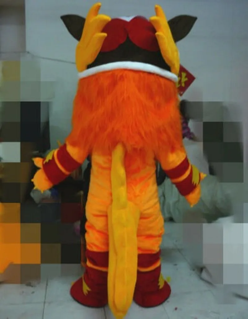 

Lion Dance Mascot Costume Wool Zodiac Art Chinese Folk Animal Dress Suit Cosplay Event Apparel Cartoon Character Birthday Cloths