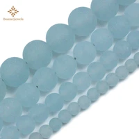 factory natural wholesale price matte frosted grey blue jades beads for jewelry making diy bracelets 4 10mm pick size 15inches