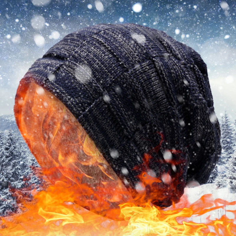 

Mens Kids Beanie Hat Winter Warm Cap Cycling Motorbike Comfortable Soft Woolly Hats Thick Knit Outdoor Hiking Cycling Caps