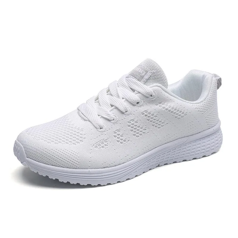 

Flying Woven Sneakers Breathable Mesh Casual Flat Bottom Light Running Black Travel Shoes Lovers White Shoes Vulcanized Shoes