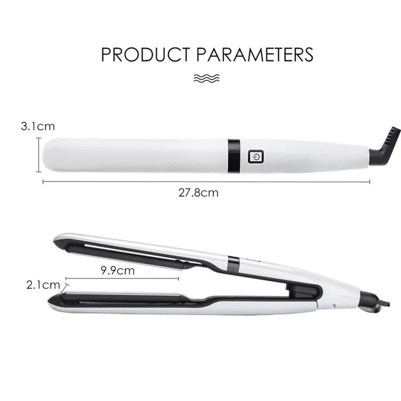 

Professional Hair Straightener Electric Hair Curler Flat Iron Negative Ion Hair Straighting Curling Iron with LED Display
