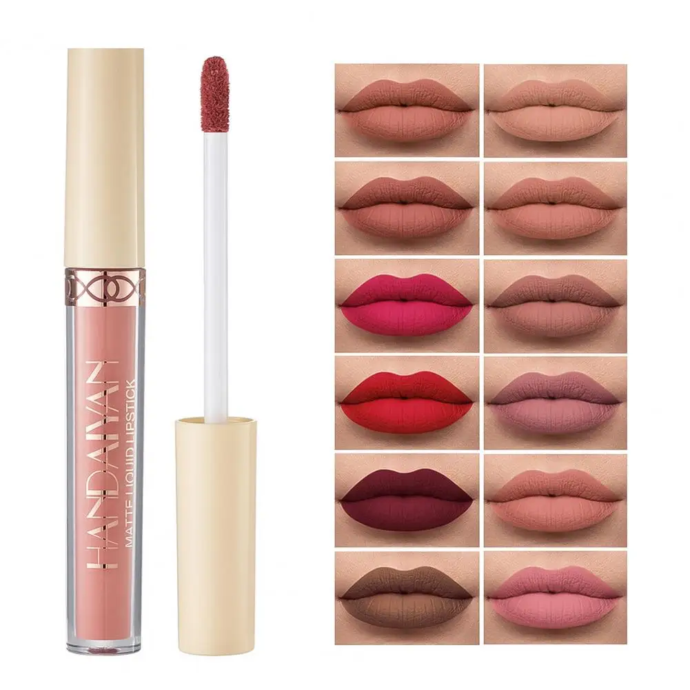 

HANDAIYAN Liquid Lipstick Matte Lip Gloss Cosmetic Lightweight Lip Glaze Long Lasting Lip Tint Waterproof Non-stick Lips Makeup