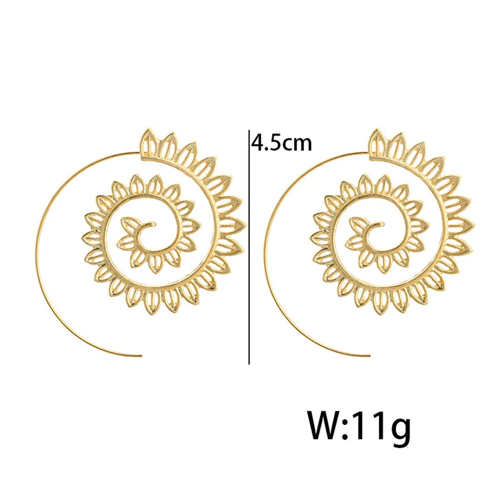 Спиральная перфорированная Подвеска Серьги Ms. Punk оборудование золото и круглый