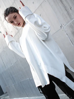 Европа и США нерегулярные большой размер шить балахон BF ветер осень зима новый