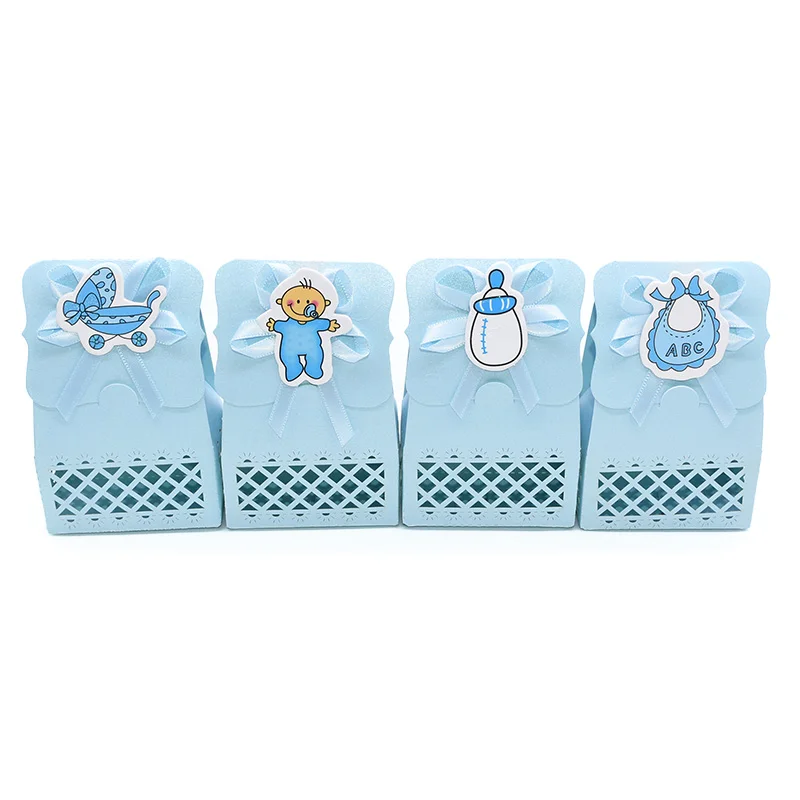 

12Pcs Cute Baby Shower Gift Box Candy Box Boy Girl Baby Reveal Party Supplies Shower Favors Bag Kids Birthday Party Gender gift