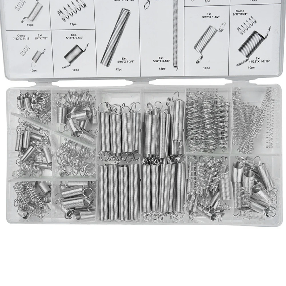 

200pcs Spring Assortment Set Compression Carburetor Extension With Hard Box Woodworking DIY Springs For Shops And Home Repairs